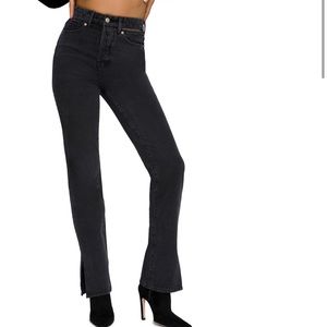 Good American Black Good Boy highwasted split hem NWT